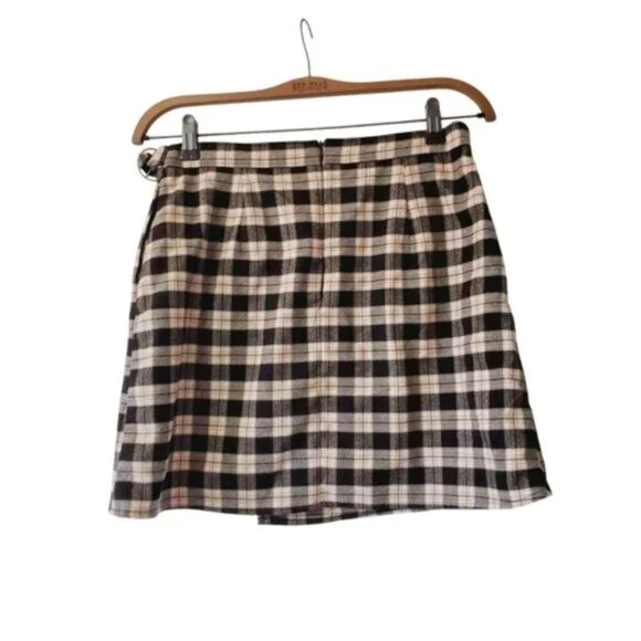 Hollister Clueless Preppy Academia Plaid High Rise 90s Wrap Skirt M - Picture 2 of 7